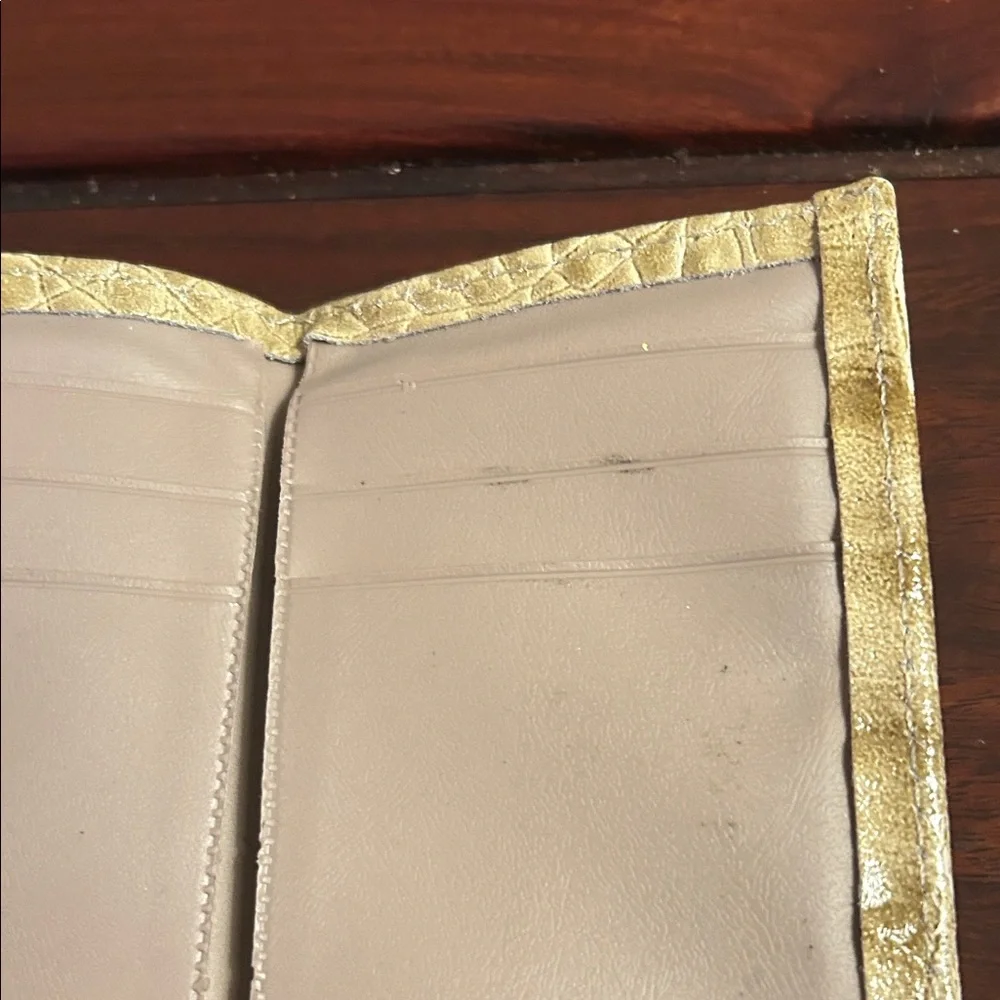 Tan Croc-Embossed Card Holder